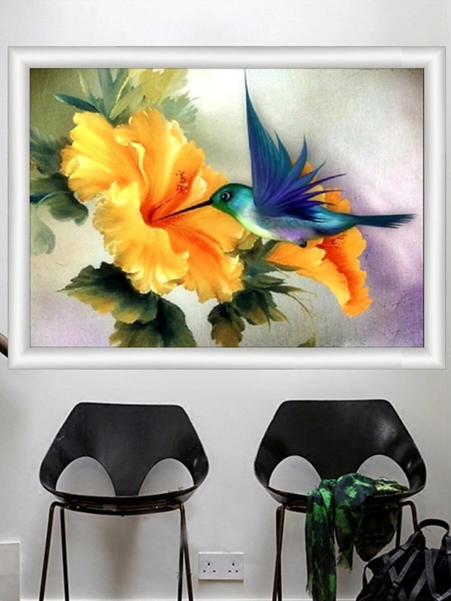 1套PMMA DIY無框鑽石畫卡通花卉圖案DIY鑽石無框畫用於家居裝飾禮品 - 彩色 - 查看 1