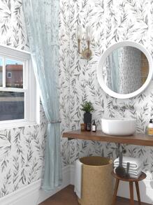 1 Cuộn Giấy Dán Tường Họa Tiết Lá Rộng 45cm, Tự Dán, Giấy Dán Tường Hoa Văn Màu Xám Cho Phòng Ngủ, Phong Cách Bohemian, Giấy Dán Tường Tủ Có Thể Tháo Rời, Nhãn Dán Tự Dính Phong Cách Retro, Nhãn Dán Gạch - Đen và trắng - Xem 2