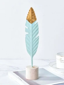 1入組鐵製羽毛裝飾品,適用於客廳、臥室、辦公室、書桌、攝影道具等,簡約家居裝飾