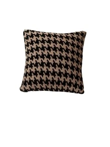 1 Họa Tiết Houndstooth Đệm Không Chất Độn, Hiện Đại Vải Dệt Kim Trang Trí Vỏ Gối Cho Phòng Khách, Trang Trí Nhà Cửa - màu nâu - Xem 1