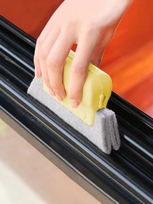 Herramienta de limpieza de ranuras 2 en 1, marco de ventana, cepillo de limpieza de ranuras de puertas, herramienta de limpieza de rieles de puertas correderas, limpiador de grietas de mano - Multicolor - Ver 4