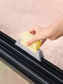 Herramienta de limpieza de ranuras 2 en 1, marco de ventana, cepillo de limpieza de ranuras de puertas, herramienta de limpieza de rieles de puertas correderas, limpiador de grietas de mano - Multicolor - Ver 1
