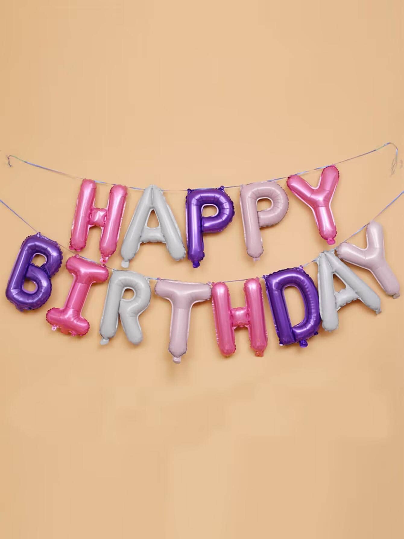 13pcs/set Happy Birthday Decoration Balloon,Letter Foil Balloon,Birthday Party Decoration - Multicolor - View 1