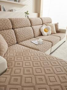 1 Hình Học Dạ Nỉ Sofa Ghế, Màu Nâu Mocha Sofa Polyester Chống Bụi Ghế Thích Hợp Cho Tất Cả Các Mùa - Màu nâu  Mocha - Xem 1