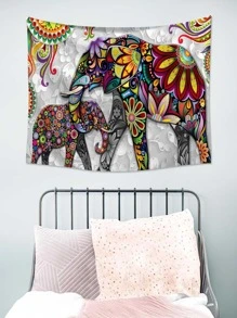 1 Tấm Thảm Hoa Văn Mandala & Con Voi, Chăn Treo Tường Vải Boho Cho Trang Trí Tường Nhà - Nhiều màu - Xem 5