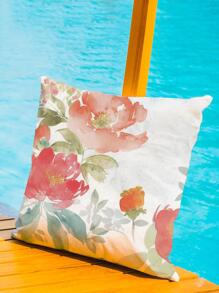 1入組無填充物花卉印花防水靠墊套現代水彩花卉印花裝飾靠墊套適用於床、沙發 - 彩色 - 查看 4