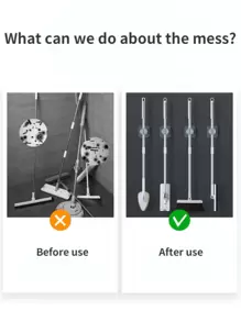 4入組壁掛式拖把架簡約透明塑料免打孔浴室掛鉤