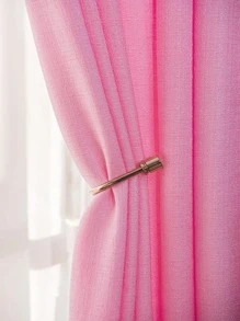 Solid Single Panel Sheer Curtain, Simple Pink Light Filtering Privacy Sheer Curtain For Living Room And Bedroom - Pink - View 9