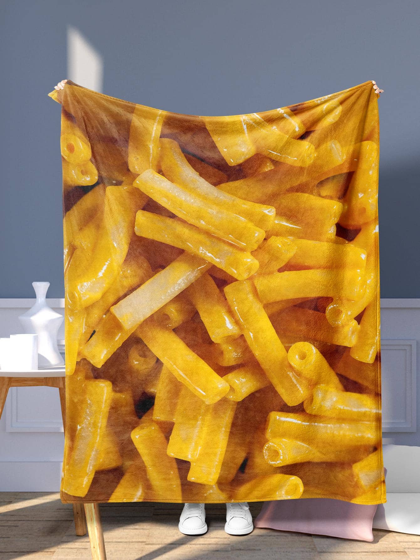 1pc Potato Chips Pattern Blanket, Modern Food Print Throw For Bed, Sofa - Multicolor - View 1