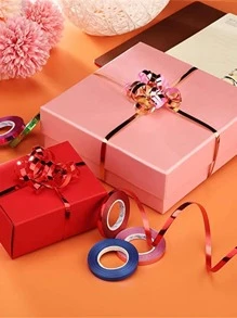 6 rollos liso color globo simple de plástico globo cinta para de fiesta de cumpleaños - Negro - Ver 2