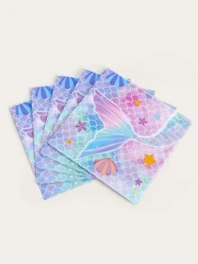 25 件/套美人鱼一次性餐巾，13*13 英寸 2 层，生日盘子派对用品美人鱼派对餐巾海底主题派对一次性纸巾适用于美人鱼公主生日派对纸盘、圣诞节