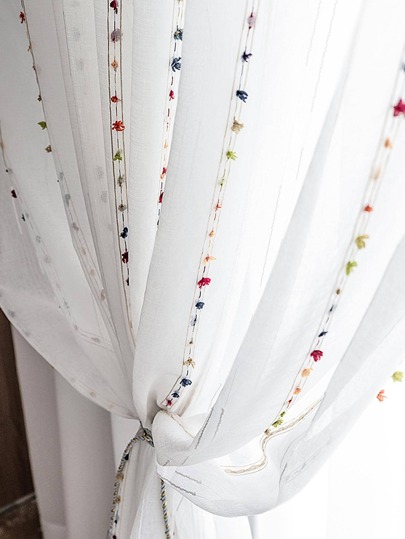 قطعة واحدة من الستارة الشفافة من ألياف البوليستر ذات الخطوط العمودية الملونة، طراز شمالي بسيط، مناسبة لغرفة المعيشة وغرفة النوم وتزيين النوافذ/الباب