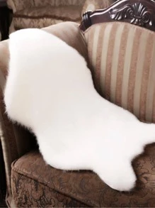 Solid Fluffy Rug, Simple White Plush Floor Mat For Living Room - White - View 2