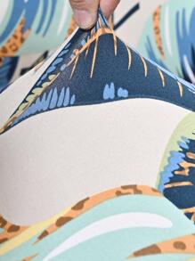 2入組/套樹葉印花彈性翼形椅套現代撞色樹葉印花家用椅套 - 彩色 - 查看 5