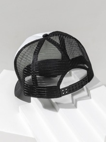 1pc dames spons en mesh kleurenblok ademende baseballpet met uitgehold ontwerp