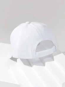 1入組女士素色休閒風格棒球帽適合日常生活 - 白色 - 查看 3