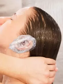 100pcs/Set PE Disposable Earmuff, Minimalist Waterproof Disposable Earmuff For HomeFor Outdoor,Sport,Travel,Household,Office,School - Clear - View 1