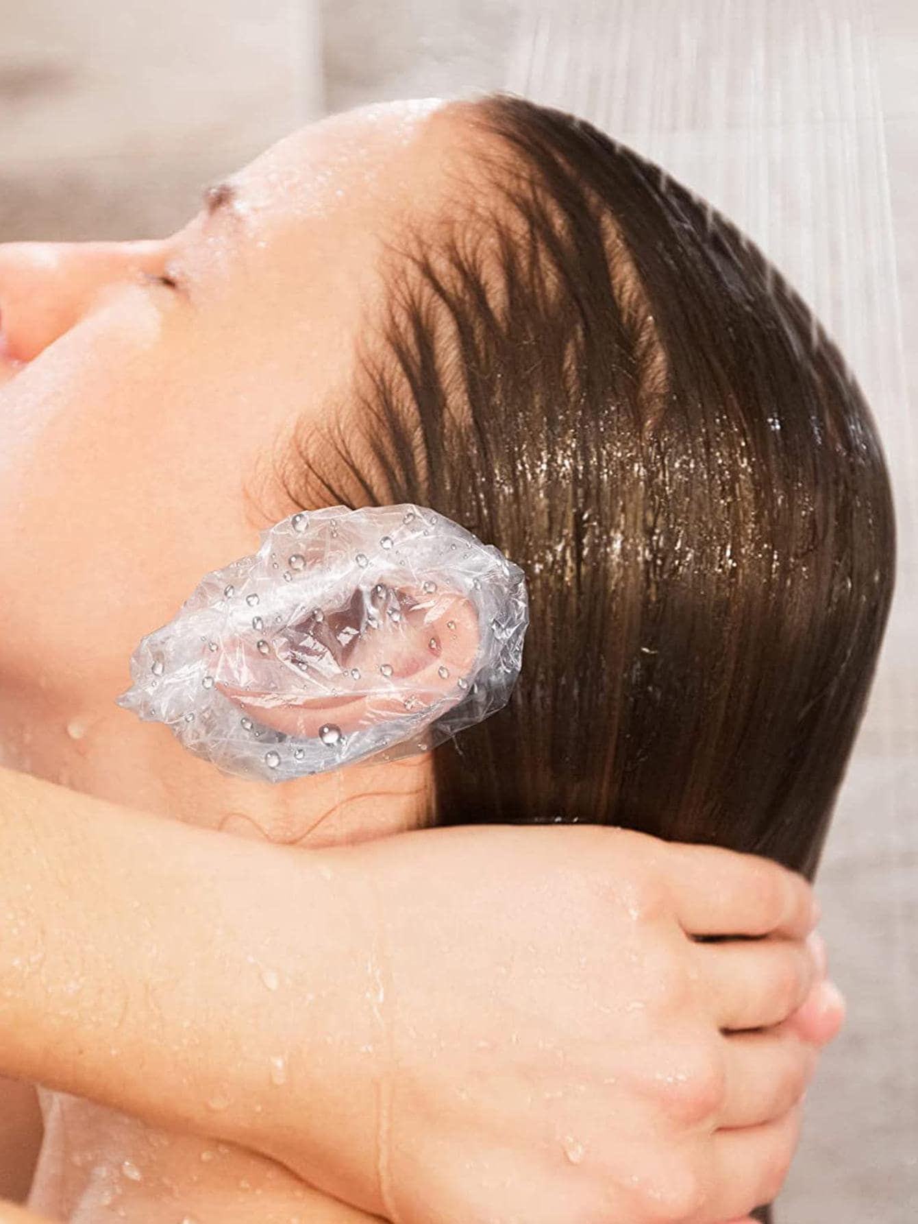 100pcs/Set PE Disposable Earmuff, Minimalist Waterproof Disposable Earmuff For HomeFor Outdoor,Sport,Travel,Household,Office,School - Clear - View 1