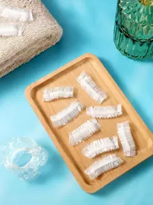 100pcs/Set PE Disposable Earmuff, Minimalist Waterproof Disposable Earmuff For HomeFor Outdoor,Sport,Travel,Household,Office,School - Clear - View 2