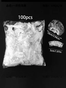 100pcs/Set PE Disposable Earmuff, Minimalist Waterproof Disposable Earmuff For HomeFor Outdoor,Sport,Travel,Household,Office,School - Clear - View 11