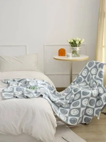 1 pieza Manta para cama expresión creativo tejido de tela - Multicolor - Ver 1