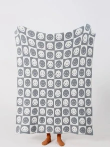 1 pieza Manta para cama expresión creativo tejido de tela - Multicolor - Ver 5