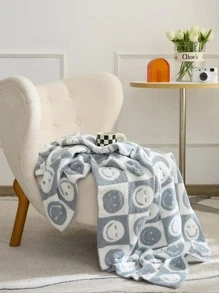1 pieza Manta para cama expresión creativo tejido de tela - Multicolor - Ver 4