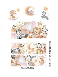 Cartoon Graphic Kids Wall Sticker - Nhiều màu - Xem 2