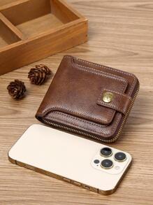 简约时尚商务风格 PU 拉链钱包 男士钱包 钱夹 钱包 小钱包 男士钱包 真皮