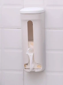 1pc Plastic Kitchen Storage Rack, Modernist Punch-free Storage Rack For Kitchen - White - View 2