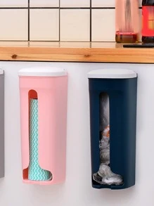 1pc Plastic Kitchen Storage Rack, Modernist Punch-free Storage Rack For Kitchen - White - View 4