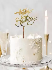 4pcs/Set PMMA Cake Topper, Modern Letter Decor Cake Top Decoration For Birthday Party
