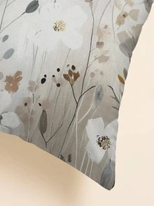 1入組花朵圖案現代織物裝飾抱枕套 - 彩色 - 查看 2