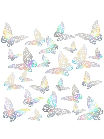 12 Peças Adesivos de Parede 3D Coloridos de Borboleta para Decoração de Casa, Sala de Estar, Quarto, Decalque de Arte de Borboleta, Adesivo DIY, Suprimentos Artesanais