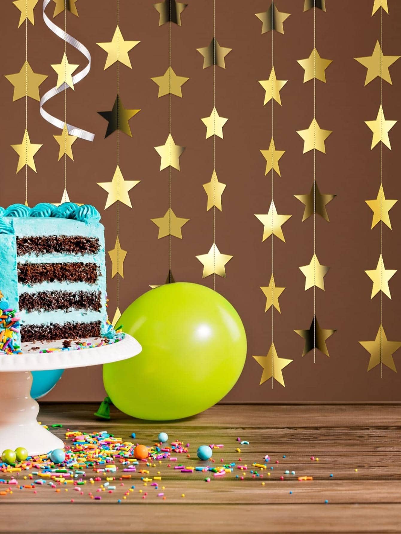 1pc Glitter Star Flower Crown Garland Banner For Engagement, Wedding, Baby Shower, Birthday