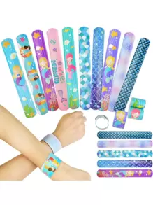 10入組/套PVC耳環卡通可愛美人魚和海星圖案耳環適合派對 - 彩色 - 查看 1