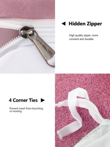 3 piezas/set con slogan & con patrón de unicornio Set colcha Colcha & 2 moderno poliéster Textiles para dormitorio para casa - Multicolor - Ver 8