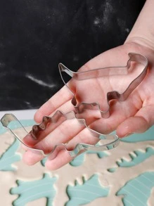 1 套 4 件不锈钢恐龙系列饼干模具，DIY 卡通图案烘焙饼干模具