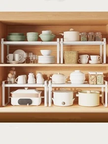 1 peça Suporte de armazenamento de cozinha multifuncional - Branco - Visão 6