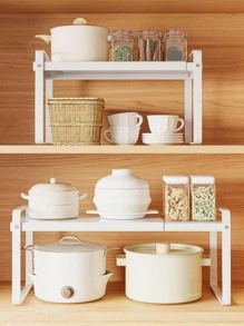1 peça Suporte de armazenamento de cozinha multifuncional - Branco - Visão 7