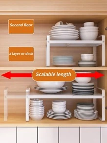 1 peça Suporte de armazenamento de cozinha multifuncional - Branco - Visão 3