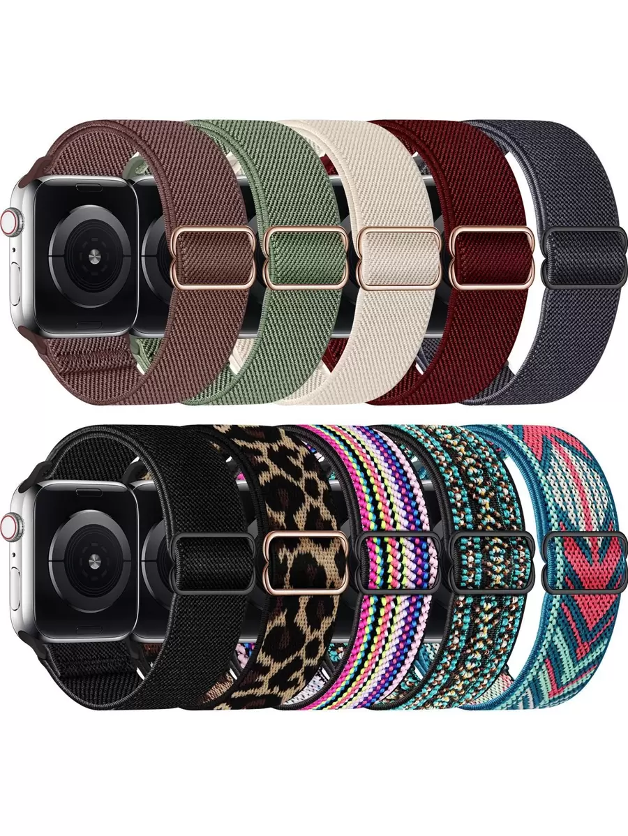 10 chiếc dây đeo đồng hồ thể thao bằng nylon co giãn, kiểu vòng đơn, tương thích với Apple Watch, Watch, Watch, Versa 2/1, Galaxy Watch 7/6/5/4/3/2/1, kích thước 20mm, 22mm, 38mm, 40mm, 41mm, 42mm, 44mm, 45mm, 46mm, 49mm, unisex. Dây đeo đồng hồ bằng nylon co giãn, tương thích với Apple Watch Series 11/10/9/8/7/6/SE/5/4/3/2/1 Ultra/Ultra, món quà lý tưởng cho học sinh nhân dịp tựu trường. - Nhiều màu - Xem 1