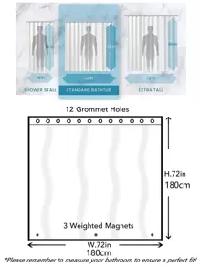 Stone Print Waterproof Shower Curtain - Clear - View 7