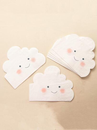 20PCS Sheets White Cloud Paper Napkins Shower Napkins For Birthday Gender Reveal Cloud Party Decorations, 12.6*4.92 Inch,Christmas