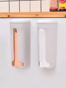 1pc Plastic Kitchen Storage Rack, Modernist Punch-free Storage Rack For Kitchen - White - View 1