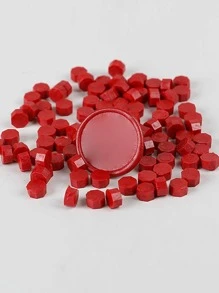 100pcs Solid Color Wax Particles, Creative Sealing Wax For Retro Stamp Seal, Envelope, Invitation - Red - View 9