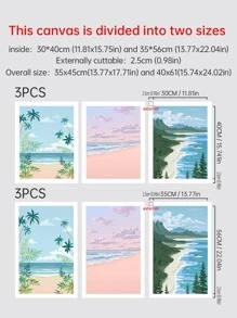 3入組/套化學纖維無框畫風景圖案牆壁藝術畫牆壁裝飾 - 彩色 - 查看 3