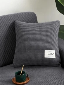 1 pieza Juego de funda de sofá de peluche [1 funda de cojín incluida], apto para mascotas, decorativo, adecuado para sala de estar, dormitorio, comedor, para todas las estaciones - Gris Oscuro - Ver 6