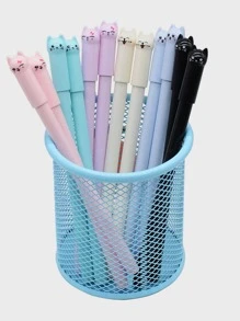 6 chiếc bút gel thiết kế mèo - màu đen - Xem 1