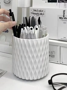1PC 360-Degree Rotating Ringer Pen Holder, Household Plastic Storage Bucket, Large Capacity Makeup Brush Bucket, Eyebrow Pencil Eyeshadow Brush Dustproof Pen Holder,Back To School Supplie,For Holiday Beach, Bathroom Collection, Bedroom Collection, Large Capacity
